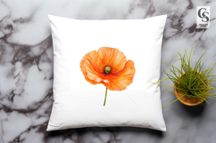 Orange Poppy Flower Clipart Sublimation PNG Product Image 3