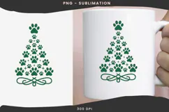 Paw print Christmas tree png design for T-shirts Product Image 3