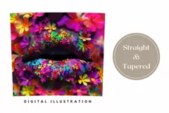Colorful Lips Tumbler Design, Floral Lips Tumbler Template Product Image 3