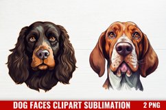 Dog Faces Clipart Sublimation, Watercolor Dog Faces Product Image 1