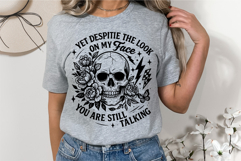Snarky Skeleton PNG SVG Trendy Sarcasm Skull Product Image 3