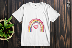 Watercolor Rainbow Heart Clipart PNG Product Image 3