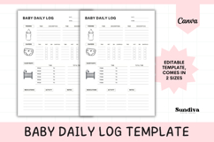 Editable Baby Daily Log Canva Template 3 Product Image 1