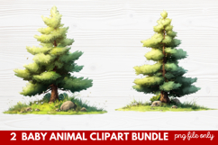 Baby Animal Clipart | Cute Nursery Wildlife PNG Illustration Product Image 1