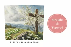 Wooden Cross Tumbler Wrap Design, Religious Sublimation Product Image 3