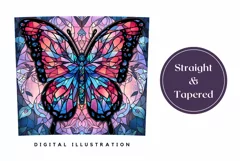 Stained Glass Butterfly Tumbler Wrap, Butterfly Sublimation Product Image 3
