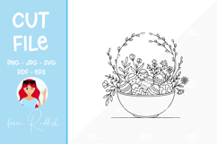 Easter SVG Line Art Cut File Product Image 1