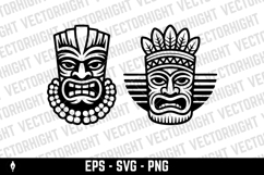 Tiki tribal wooden mask set and Tiki mug. Hawaiian tradition Product Image 3