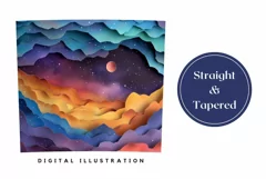 3D Space Tumbler Wrap Design, Stars Tumbler Sublimation Product Image 3