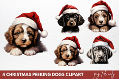 Christmas Peeking Dogs Clipart Sublimation Product Image 1