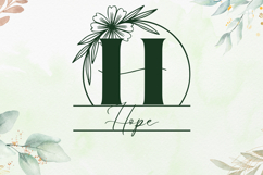 Floral Charm Line Monogram - Delicate Line Floral Monogram Product Image 2