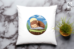 Sleeping Baby Forest Animal Clipart Sublimation PNG Product Image 3