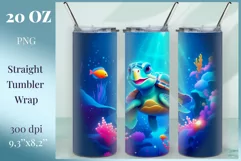 Tumbler Sublimation Design Sea Turtle / Tumbler Wrap / PNG Product Image 1