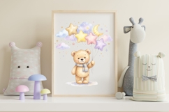 Watercolor Teddy Bear Nursery Clipart Product Image 2