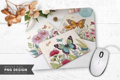 Butterfly Garden Placemats Mouse Pad PNG Design Product Image 1