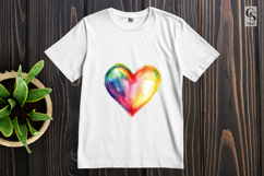 Watercolor Bright Rainbow Heart Clipart Sublimation PNG Product Image 2
