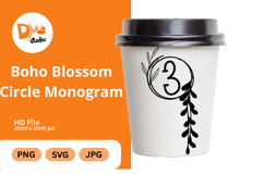 Boho Blossom Circle Monogram - Floral Bohemian Letter Frames Product Image 1