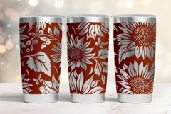 20oz Tumbler laser svg wrap|Sunflowers and Butterflies Product Image 4