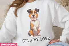 Sit Stay love PNG, Sarcastic Cartoon Dogs Sublimati Product Image 3