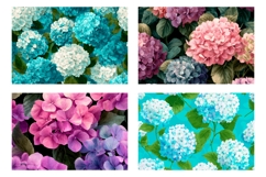 Hydrangea Flowers Cosmetic Bag, Floral Cosmetic Bag Print Product Image 3