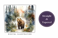 Watercolor Christmas Tumbler Wrap, Winter Bear Sublimation Product Image 3