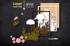 Sheep Frame SVG laser cut file for Glowforge Product Image 3