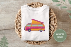 Hand Drawn Camping Car Illustration, Cartoon Glitter Car PNG Product Image 3