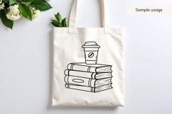Hand Drawn Stack Of Books And Coffee SVG Product Image 3