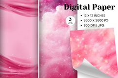 Pink Abstract Wave Background Digital Paper Wallpaper_4 Product Image 1