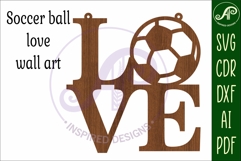 Love Soccer word wall art sign, SVG file. vector Product Image 3