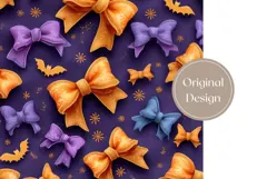 Cute Bows Tumbler Wrap, Cartoon Halloween Bats Tumbler Print Product Image 3