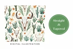 Western Skull Tumbler Wrap, Cactus Tumbler Design Product Image 3