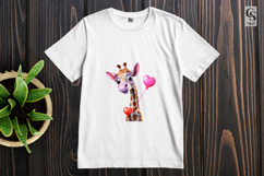Cute Giraffe Valentine Heart Character PNG Product Image 2