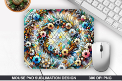 Mouse Pad Sublimation, Winter Flower Mouse Pad PNG Design Product Image 1