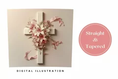 Floral Cross Sublimation Tumbler, Easter Tumbler Wrap Design Product Image 3