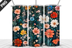 Flowers Tumbler Wrap | Sublimation Design | Tumble PNG Product Image 4