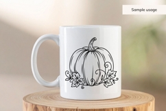 Hand Drawn Pumpkin SVG With Fall Leaves Product Image 3