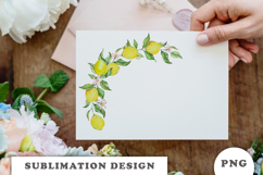 Watercolor Lemons Wreath png Product Image 3
