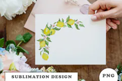 Watercolor Lemons Wreath png Product Image 3