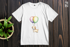 Cute Puppy Balloon Clipart Sublimation PNG Product Image 3