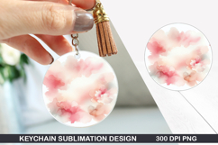 Flower Keychain Sublimation - Spring Keychain PNG Design Product Image 1