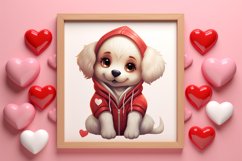 Cute Valentine Dog Clipart, Valentines Day Dog Clipart Product Image 3