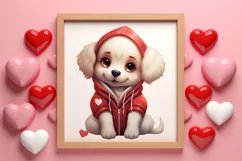 Cute Valentine Dog Clipart, Valentines Day Dog Clipart Product Image 3