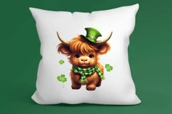 St Patricks Day Highland Cow Clipart, Highland Cow Clipart Product Image 3