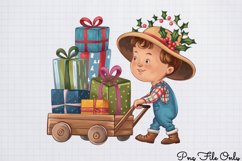 Cute Watercolor Christmas Farm Clipart Bundle PNG Product Image 4