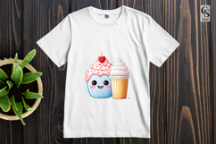 Cute Kawaii Cupcake Drink Clipart Sublimation PNG Product Image 2