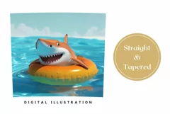 3D Shark Tumbler Wrap Design, 3D Tumbler Sublimation Product Image 3