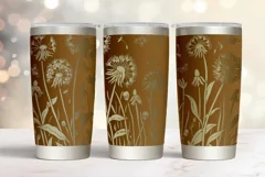 20oz Tumbler laser svg wrap| Floral Dandelions pattern Product Image 4