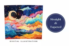 Moon Tumbler Wrap Design, Colorful Clouds Tumbler Template Product Image 3