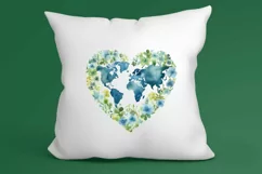 Watercolor Earth Day Clipart, Planet Earth Clipart Product Image 3